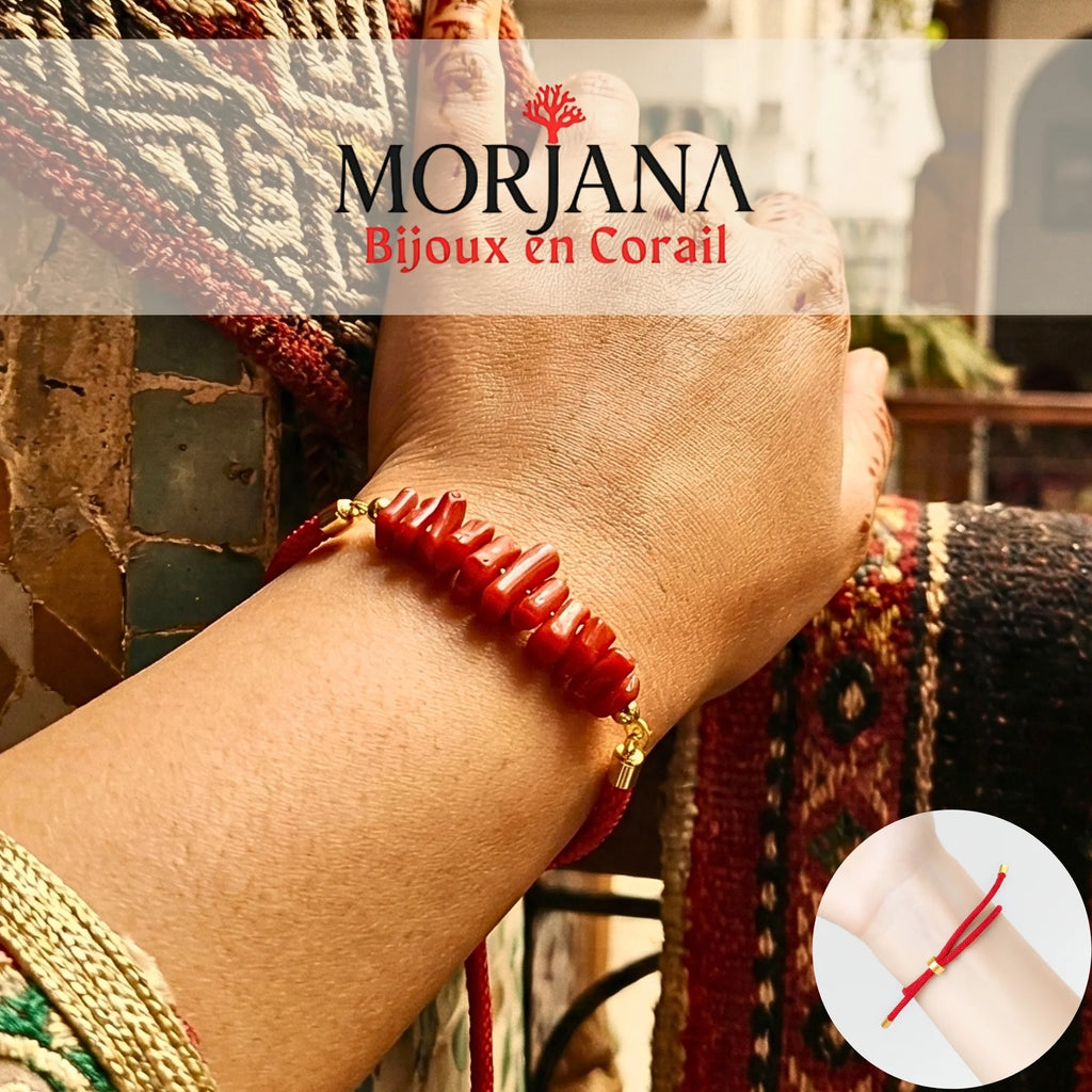 Bracelet Rouge en Corail Naturel — Corail Authentique