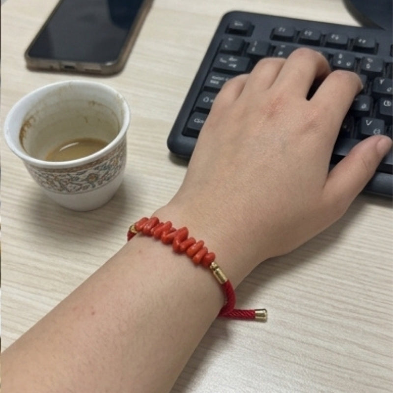 Bracelet Rouge en Corail Naturel — Corail Authentique