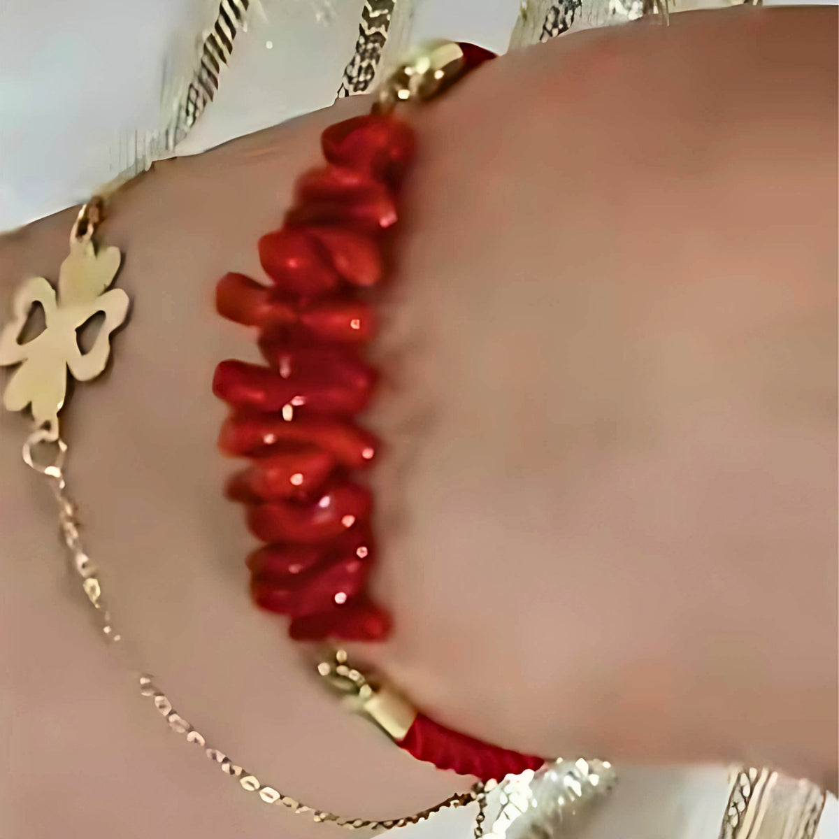 Bracelet Cordon Rouge en Corail Naturel — Certifié Authentique 🪸